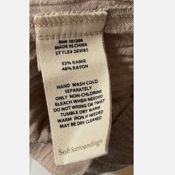 Soft Surroundings Oceo Gauze Crinkle Tunic Button Detail Blouse Women’s Size L - Picture 7 of 7